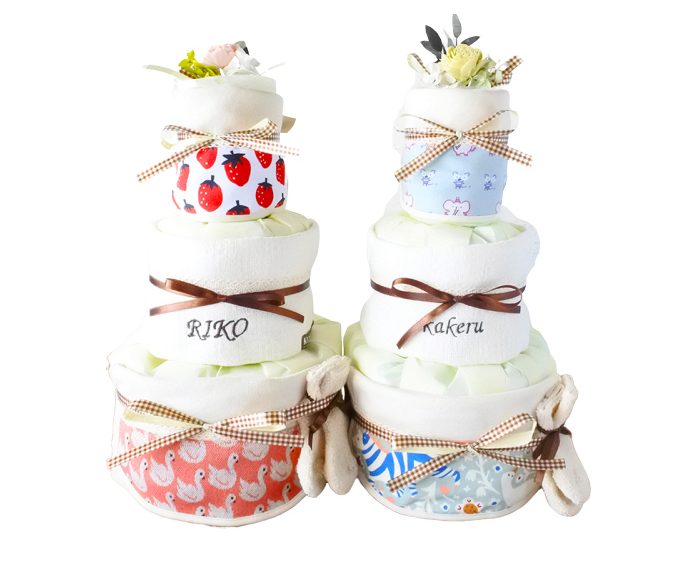 もう迷わない!出産祝いのマナーとリアルにもらって嬉しかったもの|ハッティーナーク おむつケーキ オーガニック スタイ 2枚 3段
